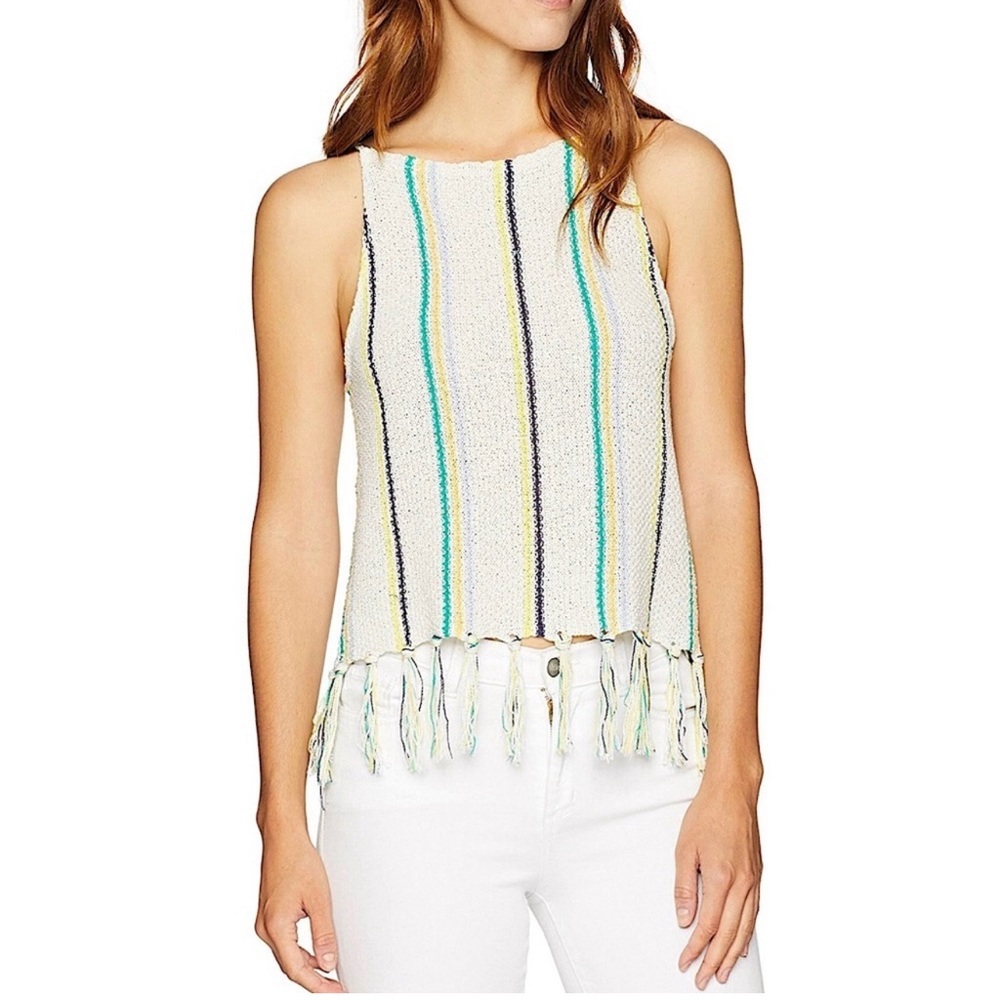 Cupcakes and Cashmere Striped Fringe Top (S)